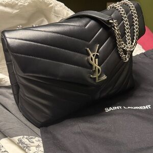 Saint Laurent Black Quilted Shoulder Bag